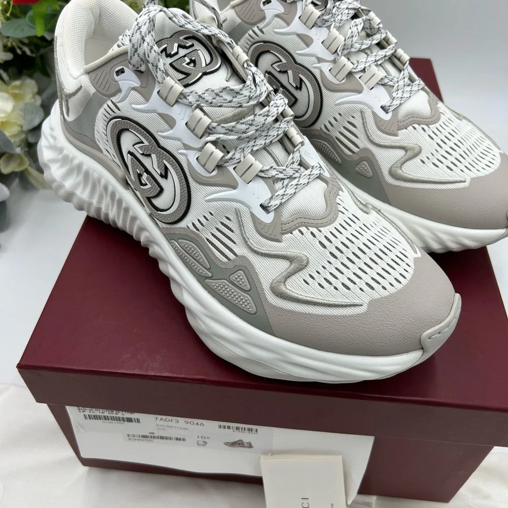 Men's Gucci ripple sneakers interlocking G logo size 10.5 made in Italy